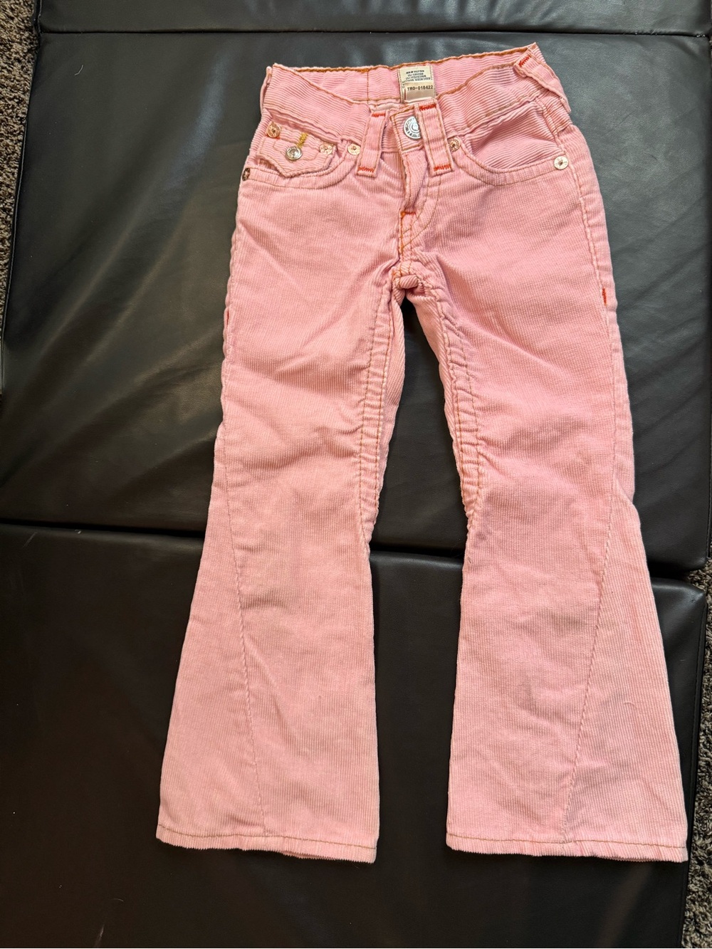 True Religion Pink Corduroy Flare Jeans for Kids